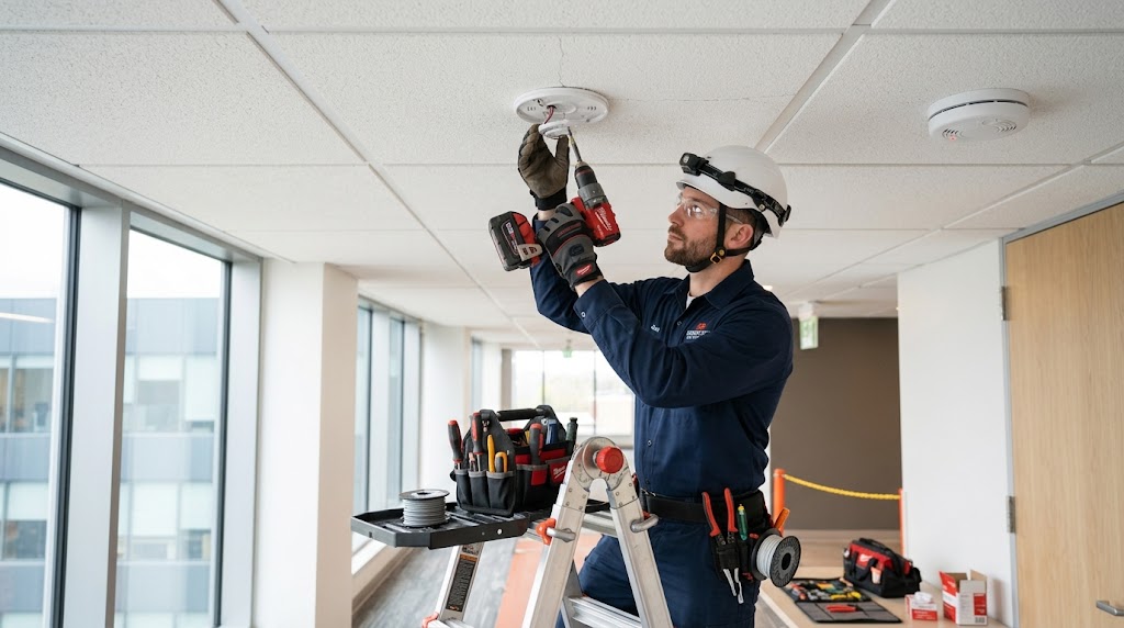 Teknisi instalasi smoke detector PT Citra Adipratama Sakti